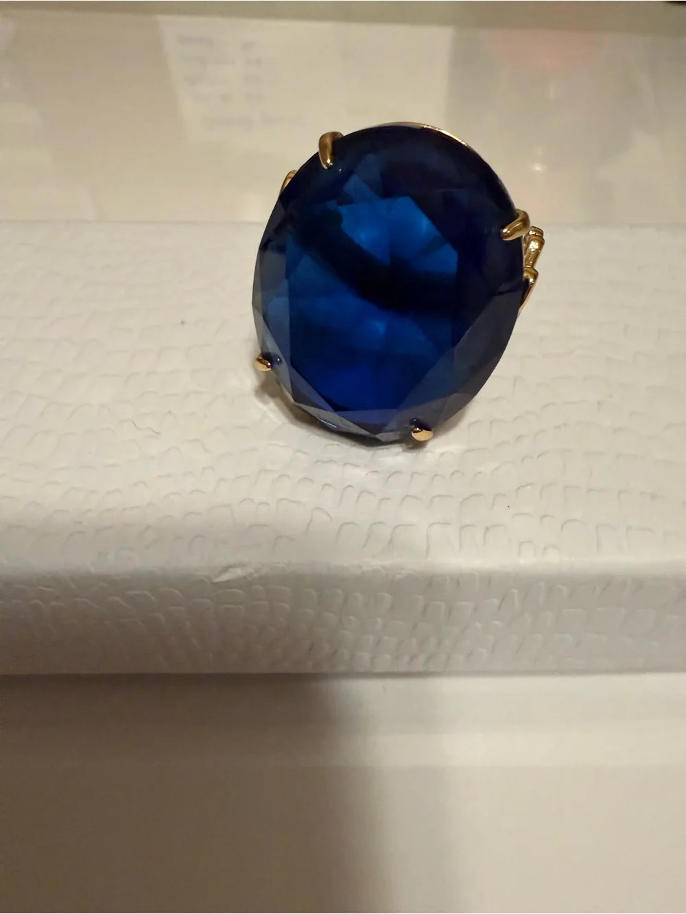 Kate Spade “what a gem” Bold sapphire blue cocktail ring